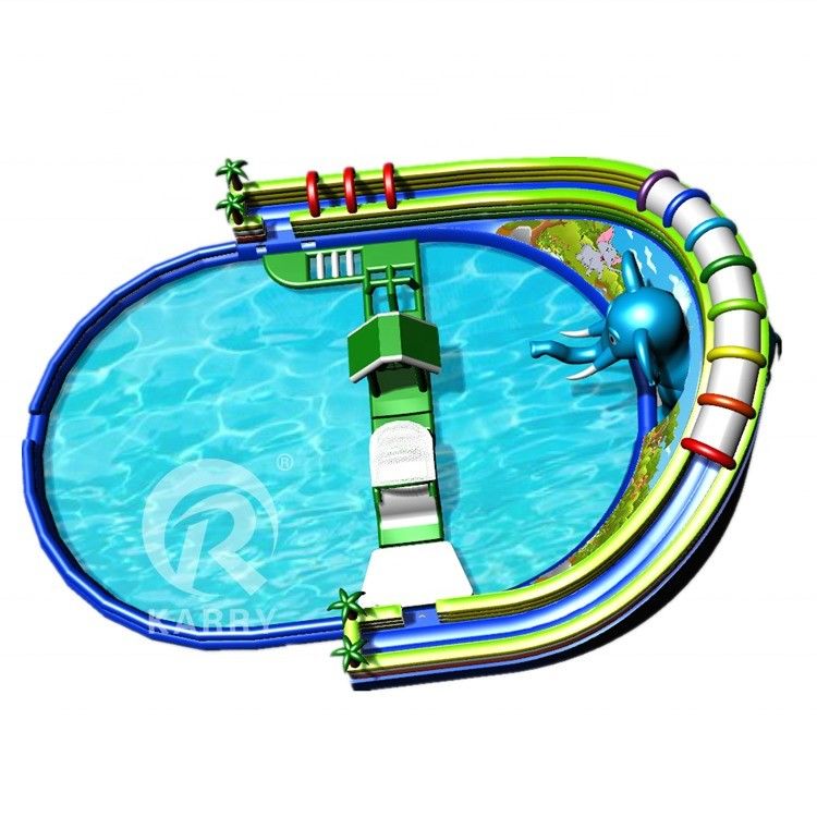 Allowable Passenger 10 Huge Elephant Slide Water Inflatable Water Park for Kids and Adults
