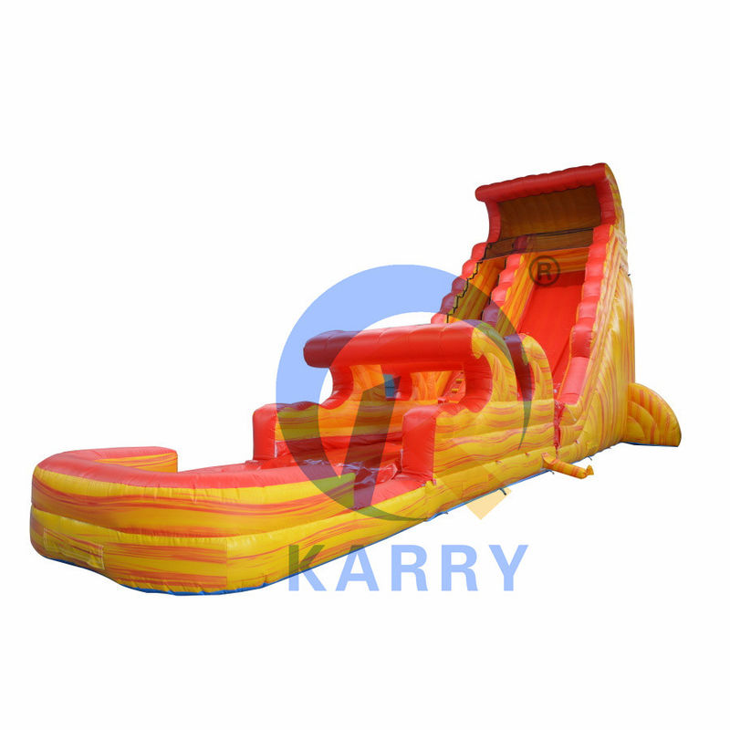 PORTABLE Inflatable Volcano Wave Slide with Pool 0.55mm Thickness PLOTO PVC Tarpaulin