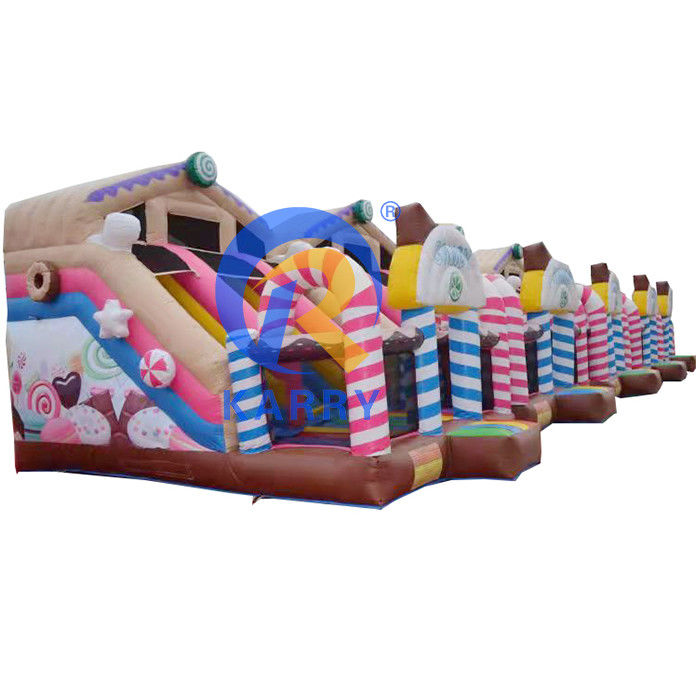 Outdoor Public Playground Inflatable Candy House Slide 2 Small Slides for Party Rental