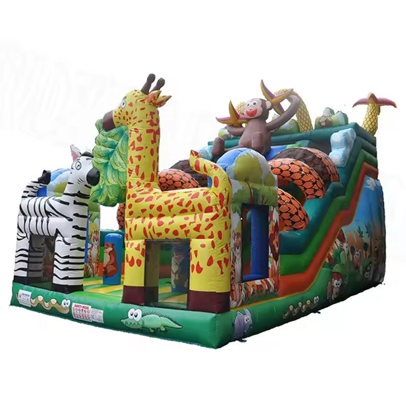 Customized Color Safari Park Inflatable Bouncer for Children's Fun at Outdoor Park