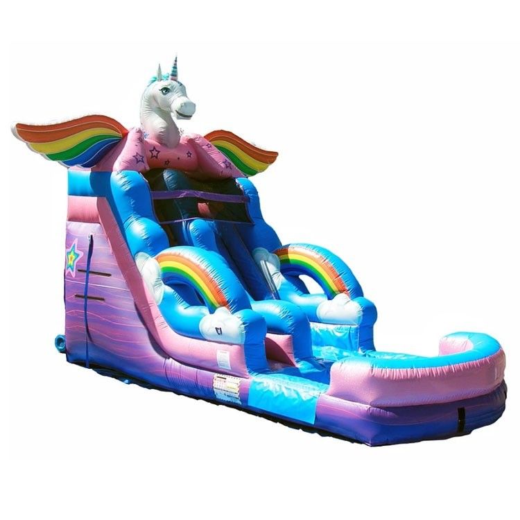 5-10 Passenger Inflatable Water Slide Pool Rental with Rainbow Pool and Slide Package