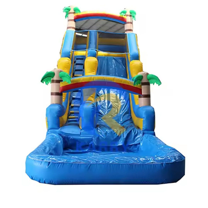 CE Standard Air Blower Accessories for Outdoor Blue Palm Tree Inflatable Water Slide