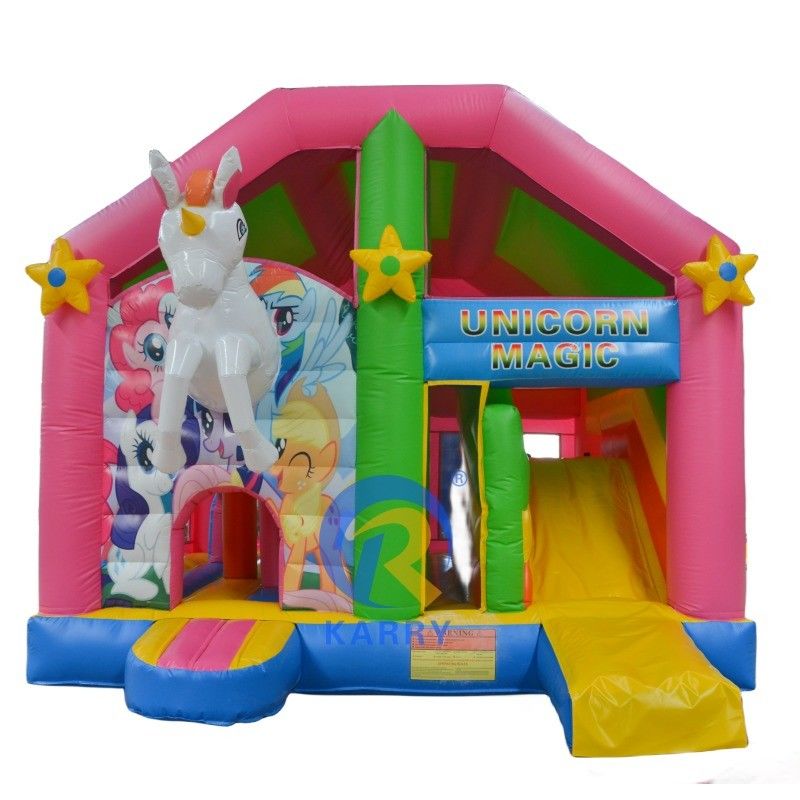 Kids' Favorite Inflatable Bouncer Slide Combo with Blower and Unicorn Theme