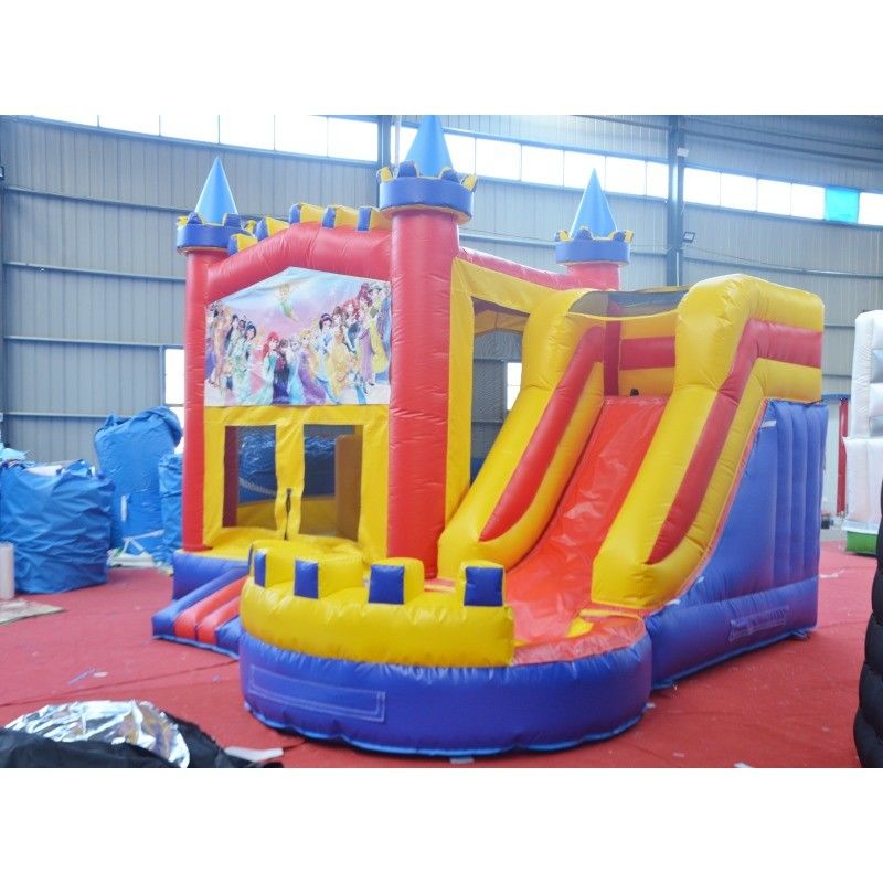 Crossover Commercial Colorful Bounce House with Slide and Accessories CE Blower Repair