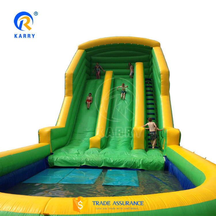 EN71 Certificate Double-lane Inflatable Water Slides Combo for Outdoor Kids Playground