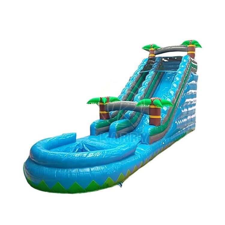 Palm Tree Themed Inflatable Water Slide Pool with PVC Material Shipping Way Sea/Air