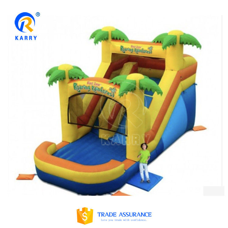 Accord the actual weight Commercial Inflatable Water Slide with Pool and Palm Tree Design