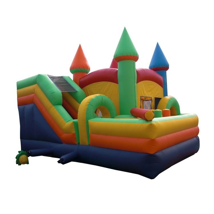 Features PORTABLE Inflatable Jumping Bouncy Castle Combo for Party Fun and Games