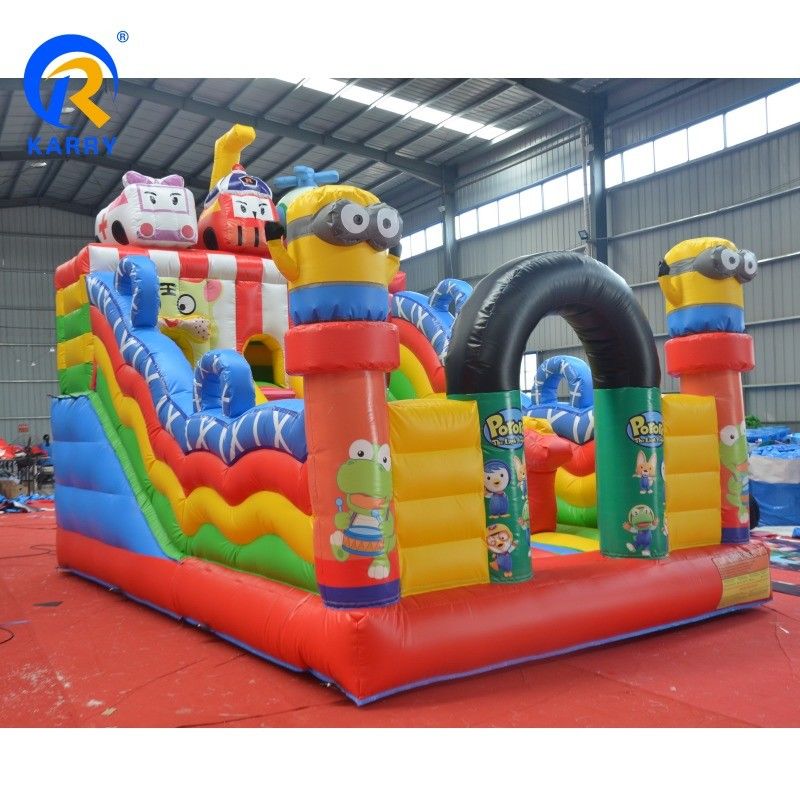 Circus Theme Inflatable Bouncy Castle Slide Combo for Jumping Fun Max Capacity 100-500kg