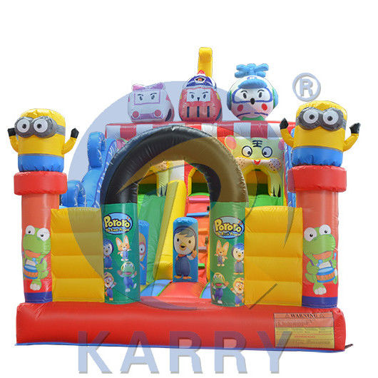 PORTABLE Fun City Park Inflatable Bouncer Combo With Slide For Children's Entertainment