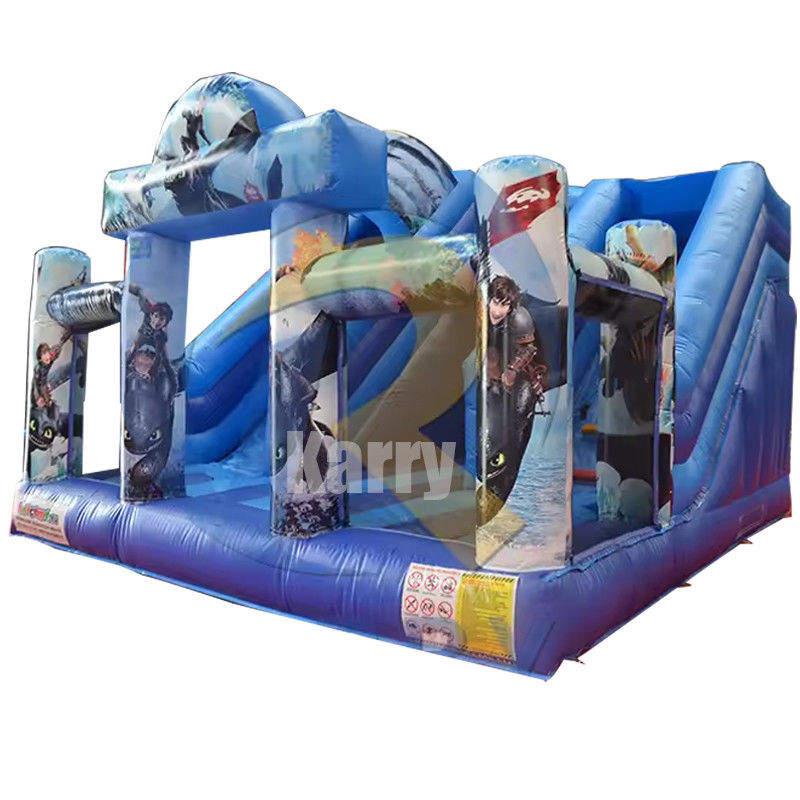 Custom Logo Accepted Inflatable Bounce House with Two Slides According to Your Needs