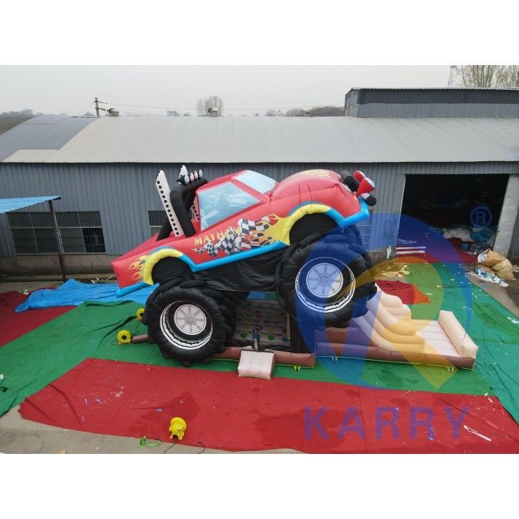 Commercial Red Off-Road Vehicle Inflatable Castle Jumping Combo for Kids and Adults