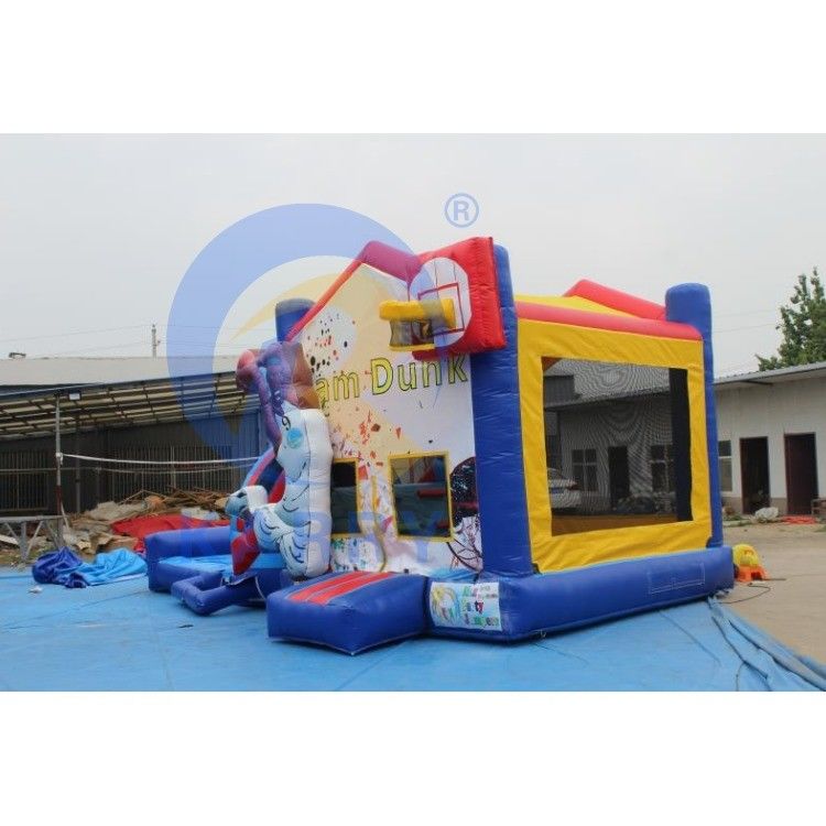 PORTABLE PVC Basketball Amusement Park Jumping Bouncy Castle with Slide 14 Years up