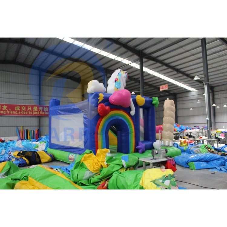 Unisex PVC Inflatable Bouncing Combo with Slide and Unicorn Castle Inflatable Bounce