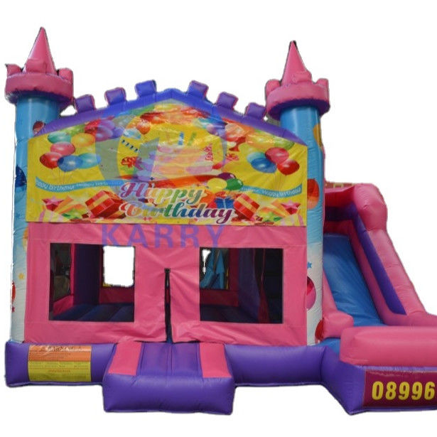 14 Years up PVC Birthday Party Inflatable Jumping Castle with Slide 5*5m and Accessories
