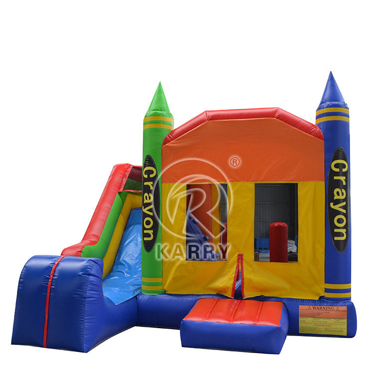 Outdoor Playground Fun Colorful Inflatable Castle and Bounce House Combo with Slide