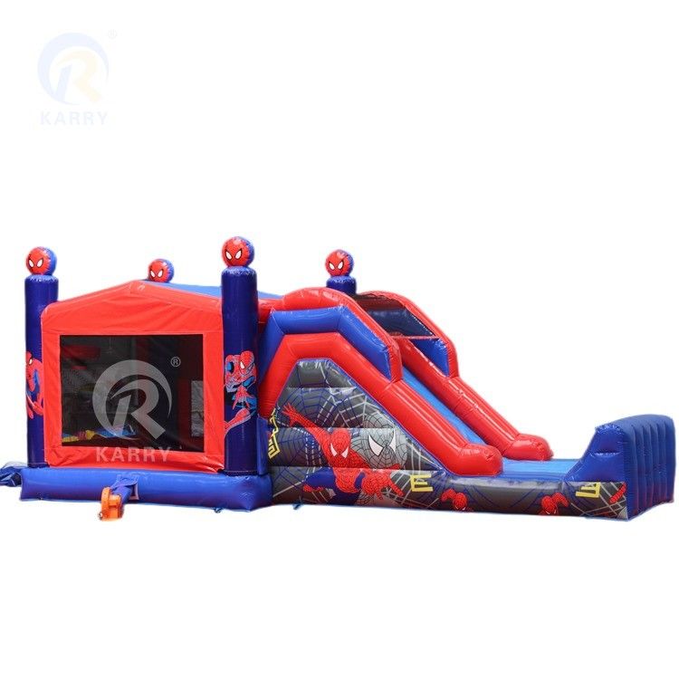Customized Color Inflatable Jumping Castle Spiderman Bouncy Castle with Slide Combo