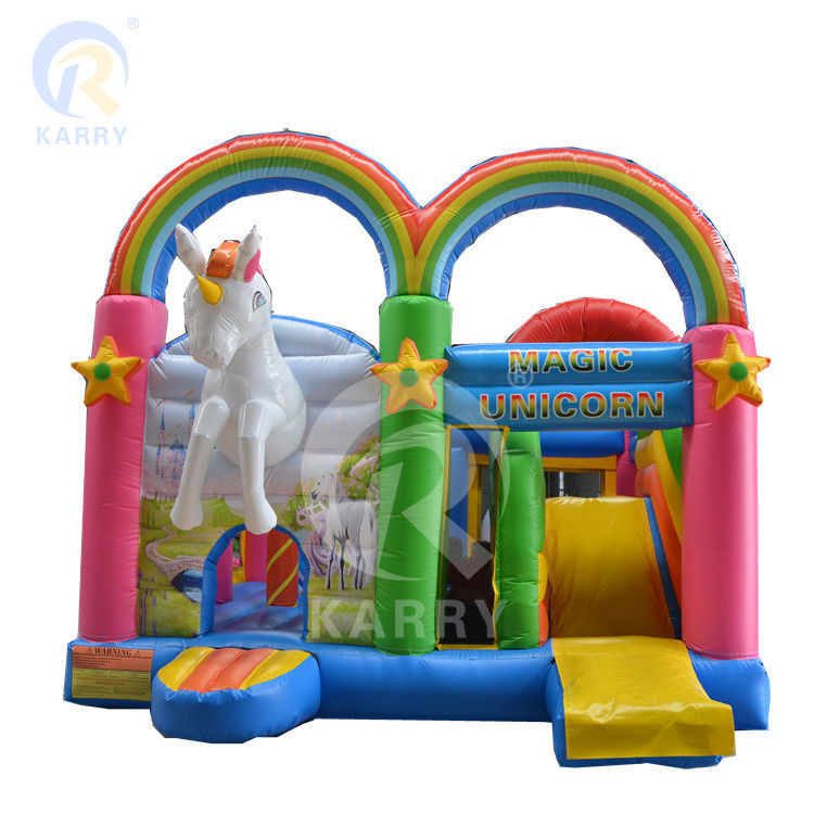 Custom Unicorn Theme Inflatable Castle Bounce House with Slide Fun Playground Bouncer