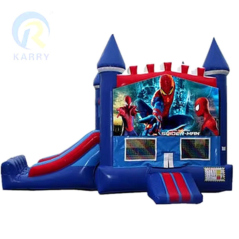 CE Certified Portable Custom Spiderman Inflatable Combo Castle Slide for Bounce House