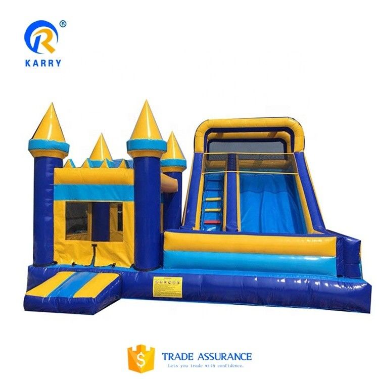 Customized Size Blue Inflatable Combo Castle Slide Jumping Castle Commercial Bouncy House