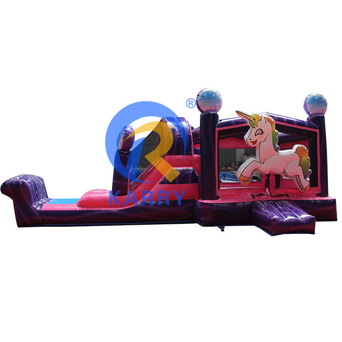 Features Portable Rainbow Unicorn Inflatable Combo for Adult Jumping and Kids Party