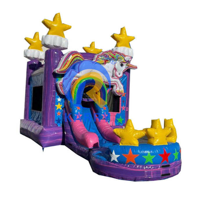 Karry 3 in 1 Inflatable Jumper Rentals Unicorn Water Slide Combo for Birthday Party