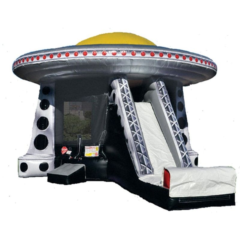 Spacecraft Inflatable Bouncer Castle Dry Slide Combo for Children Customized Color
