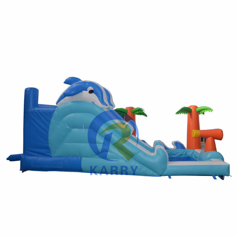 Outdoor Playground Inflatable Dolphin Whale Castle Slide Combo for Kids 14 Years up