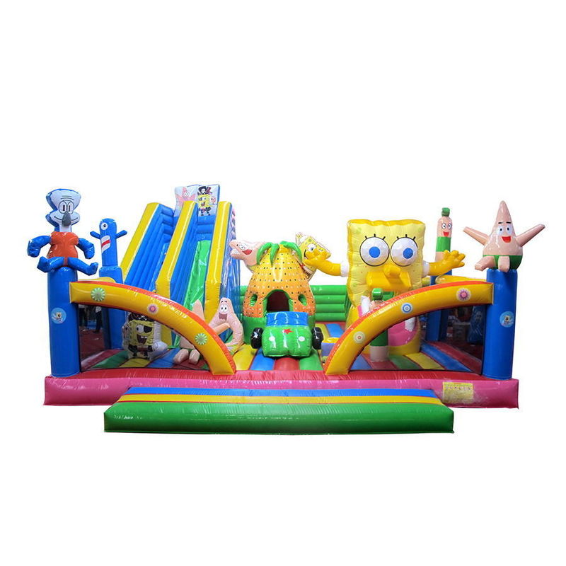 Trade Show Must-Have Aurora's Commercial SpongeBob Bounce Castle Trampoline with Slide