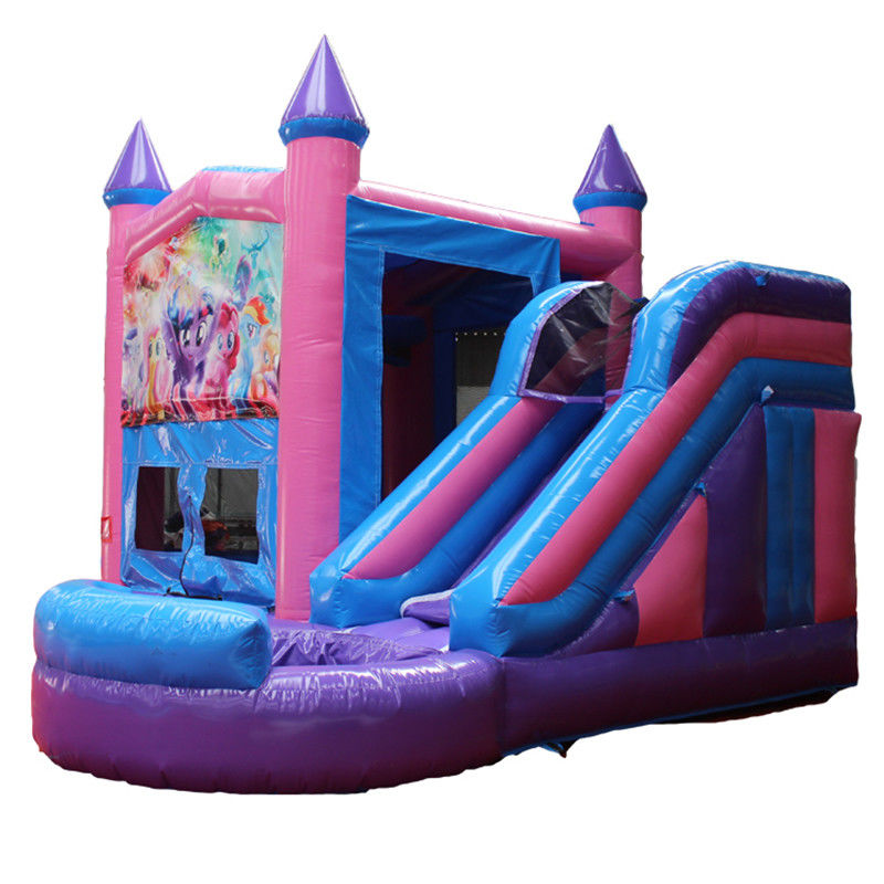 14 Years up Portable Inflatable Girls Jumping Castle with My Little Horse Design