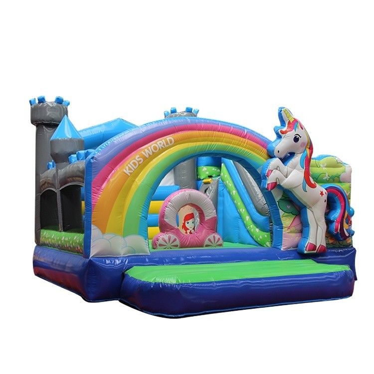 PVC Kids Inflatable Unicorn Bouncer Commercial Unicorn Castle with Included Blower