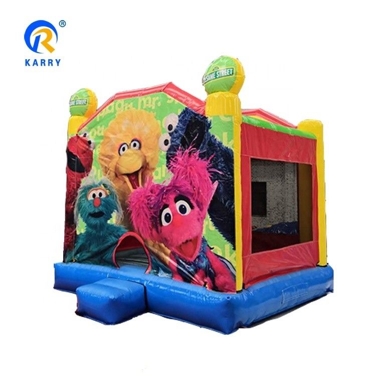 EN14960 Certified Customized Color Sesame Street Inflatable Playground Bouncer for Kids