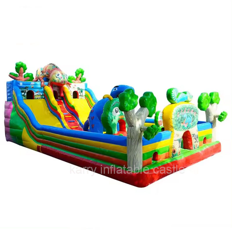 PORTABLE Inflatable Water Slide Jumping Fun City Blow Up Bouncer with Double Wide Slide