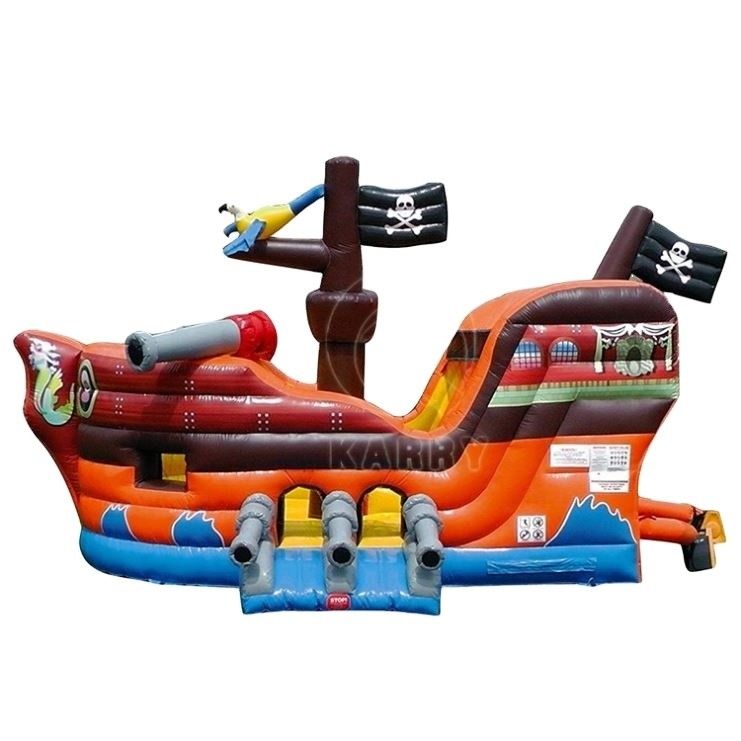 Outdoor Games Pirate Ship Boat Combo Jumper with Inflatable Slides and Bouncer House