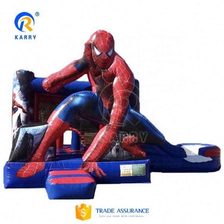 Outdoor Playground Inflatable Spider Man Bounce House Combo Slide for Kids and Adults